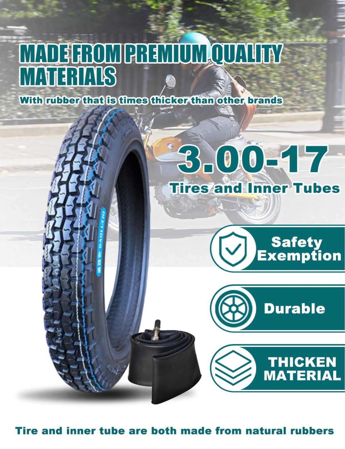 3.00-17 Off Road Motorcycle Tire and Inner Tube X33752