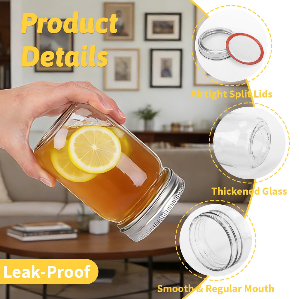 12 oz Regular Mouth Mason Jars 20 Pack U6804