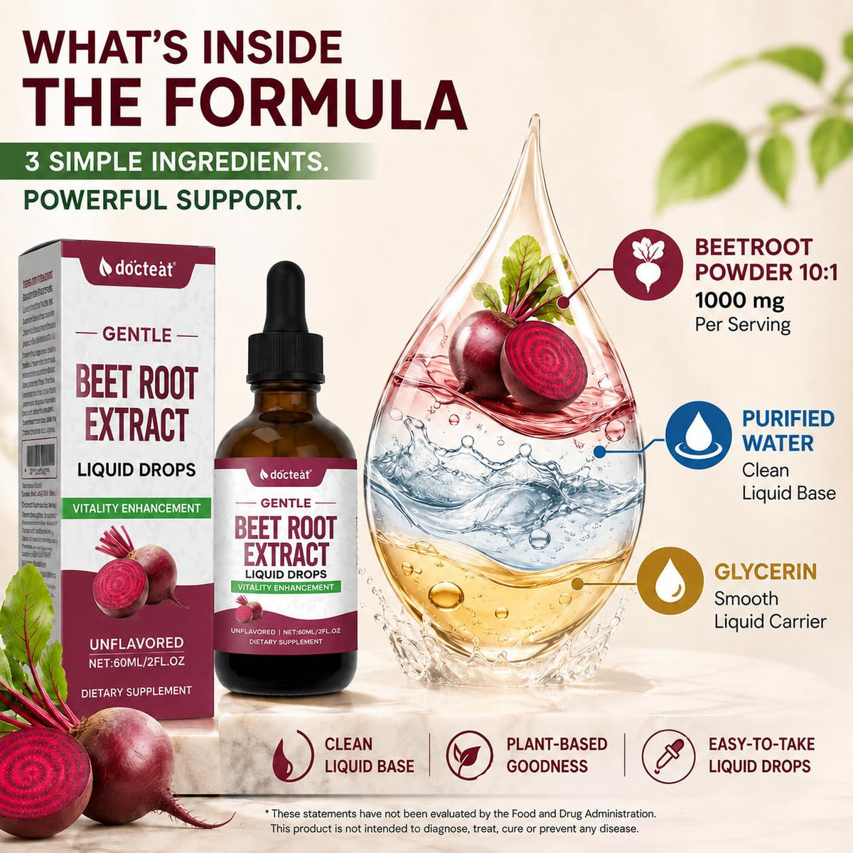 1000mg Beetroot Extract Liquid Drops 60mL B30834