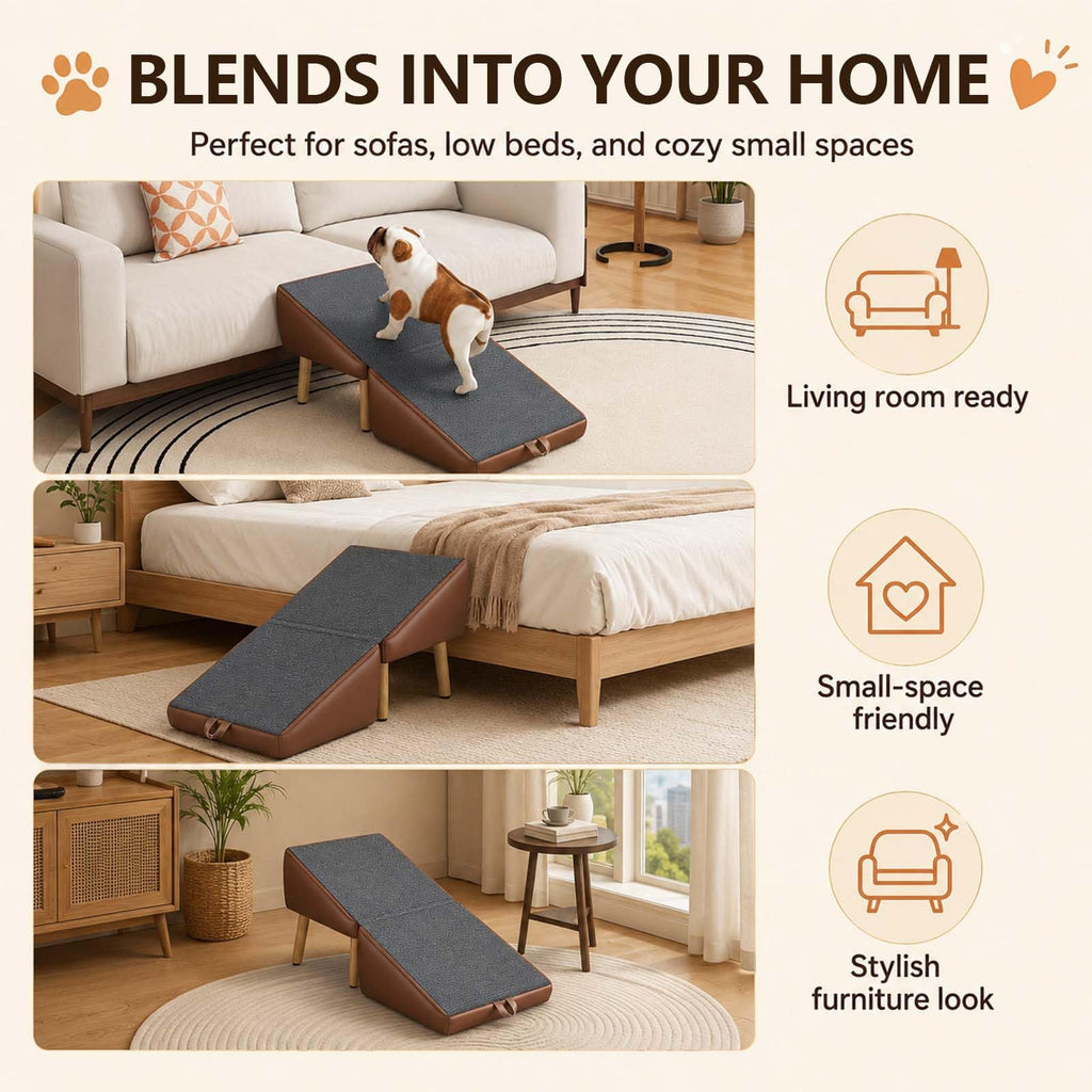 16" H Foldable Wooden Pet Stairs E3811