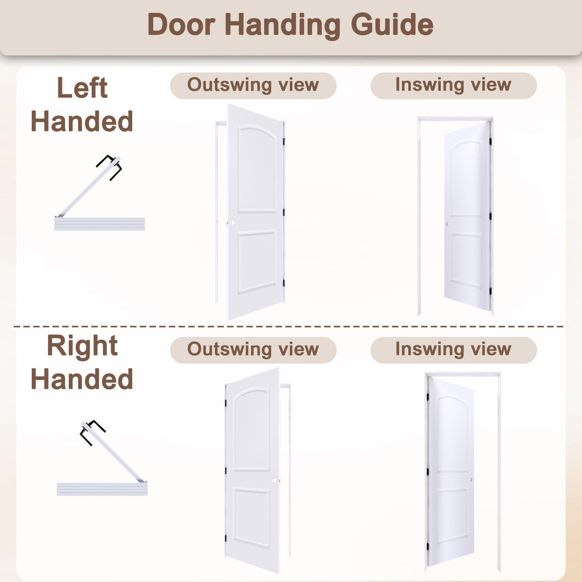 36"x80" Left-Hand Prehung Interior Door with Jamb Kit & Matte Black Hinges Q690470