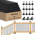 100 Pack 26" Square Black Aluminum Deck Balusters S1089