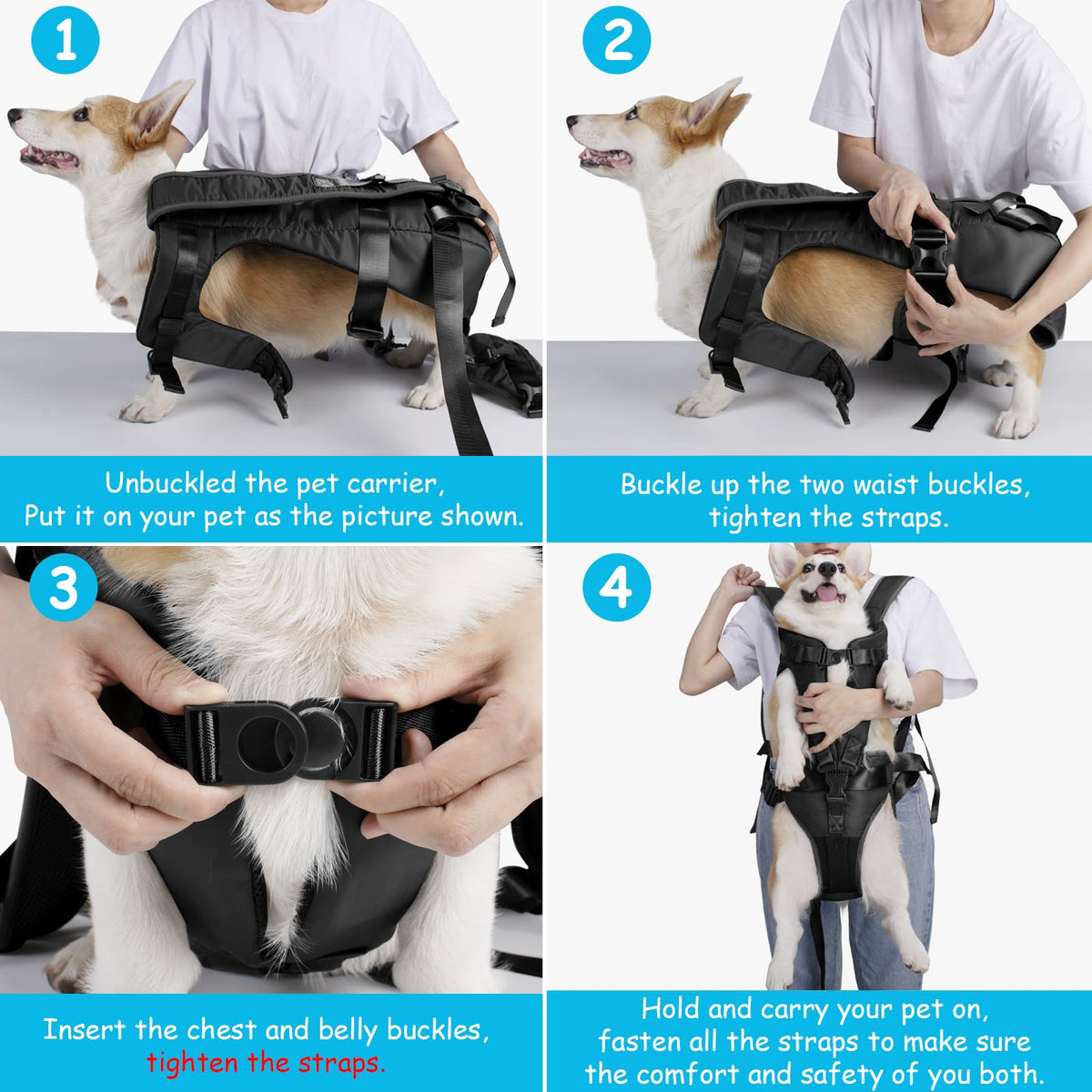Adjustable Legs Out Dog Carrier Backpack L308
