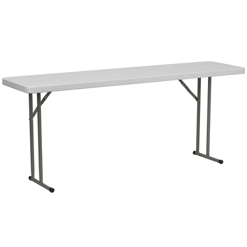 10 Pack 6-Foot Granite White Plastic Folding Training Table V369