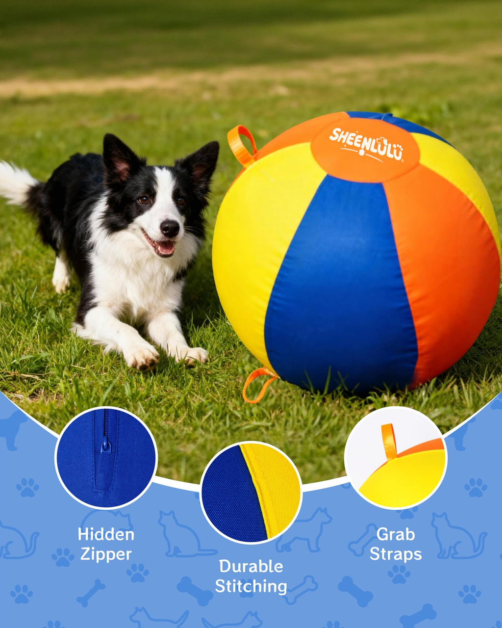 22" Dog Herding Ball with Straps W977