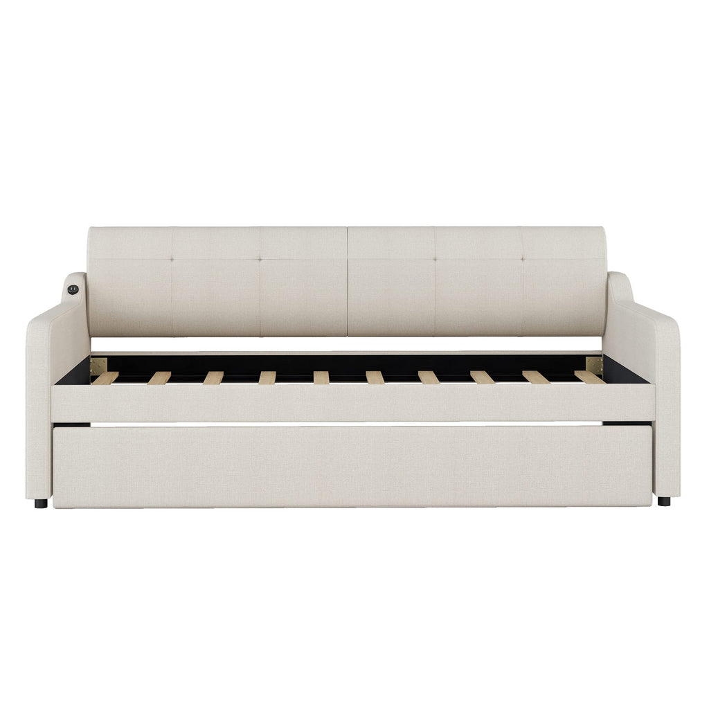 Twin Size Upholstered Daybed with Trundle Z93566
