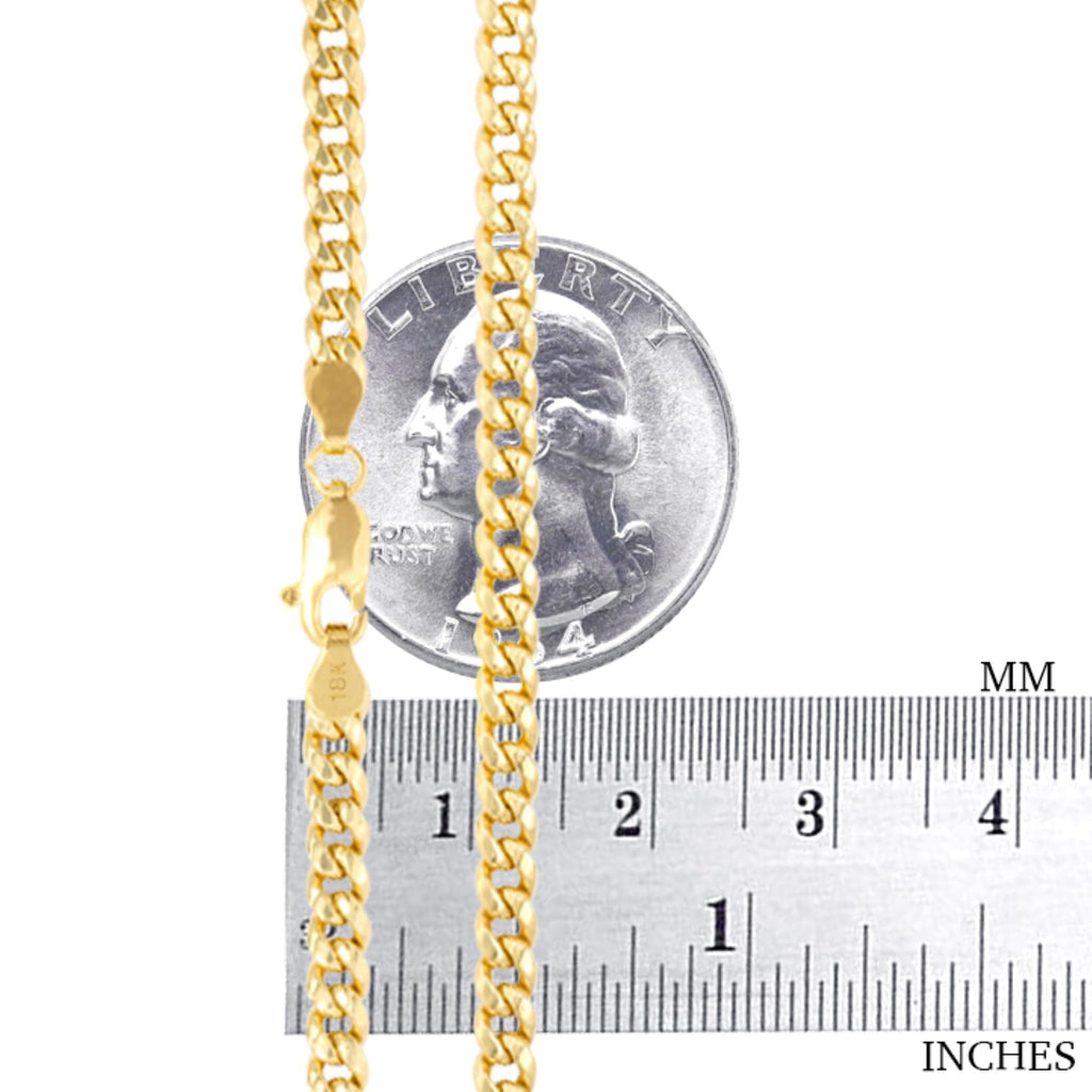 18k Yellow Gold Cuban Link Chain Necklace G181