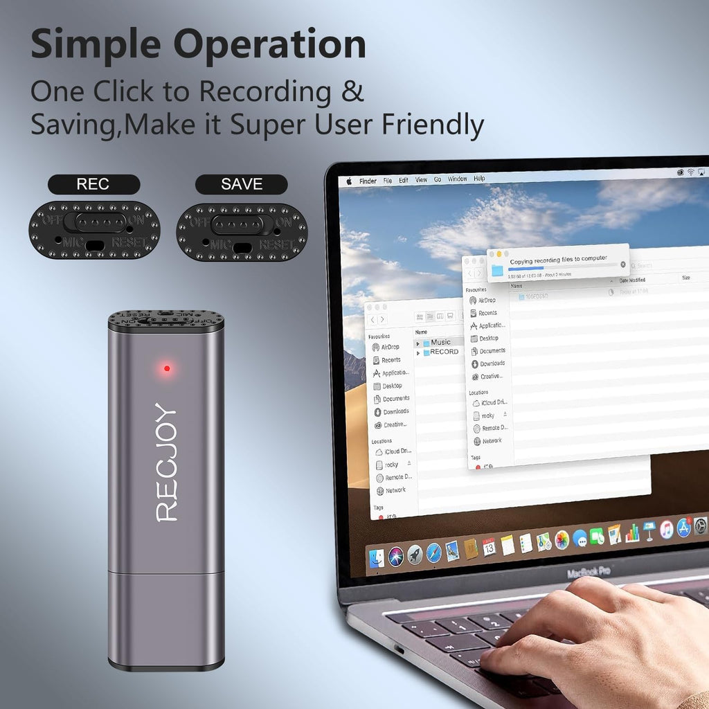 64GB USB Digital Voice Recorder with 750Hrs Storage Capacity R22404