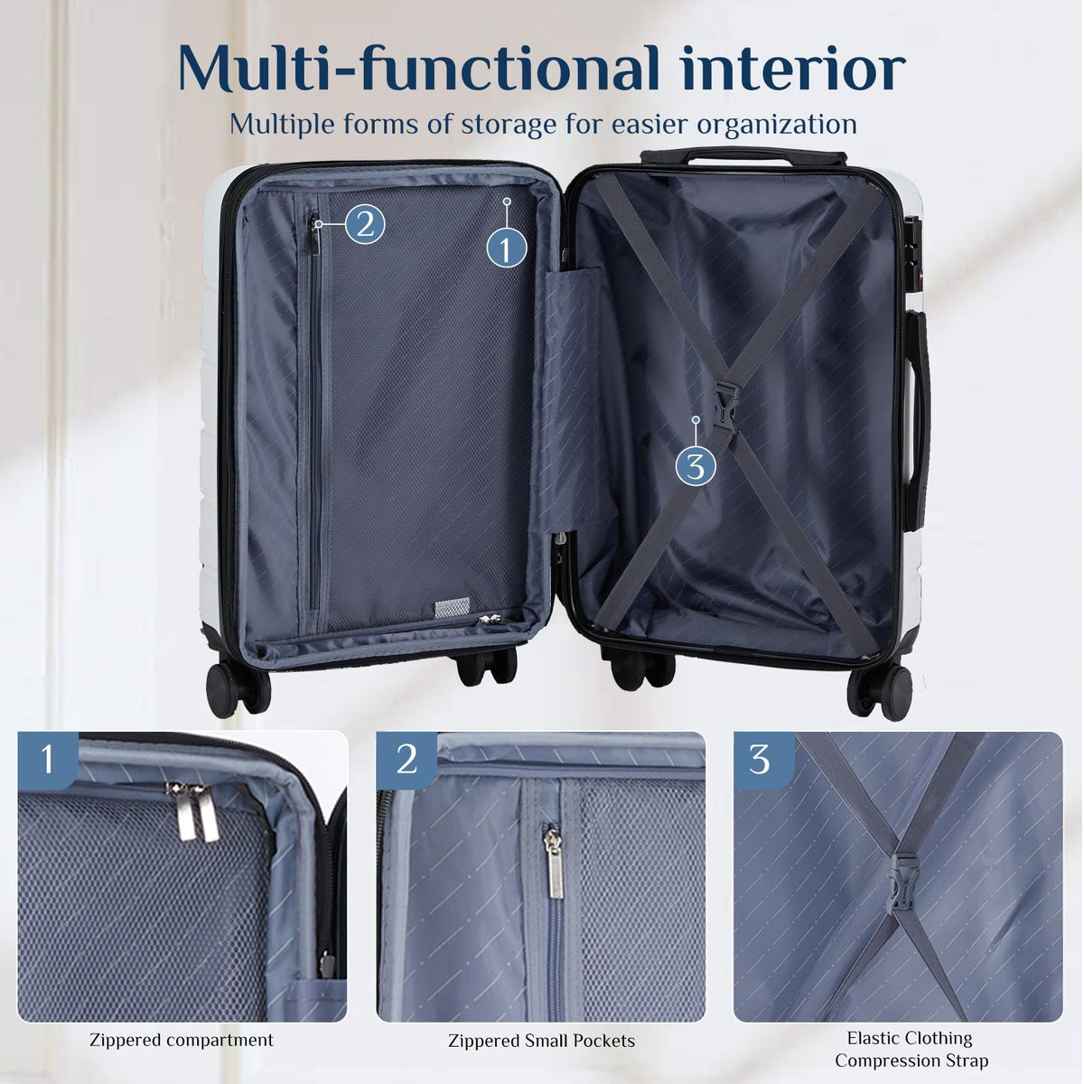 20 Inch Carry On Luggage with Spinner Wheels O538227