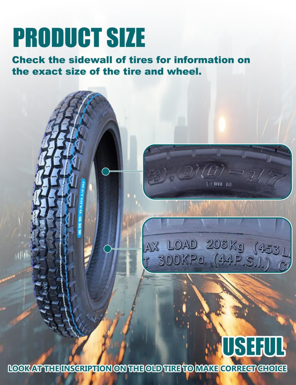3.00-17 Off Road Motorcycle Tire and Inner Tube X33752