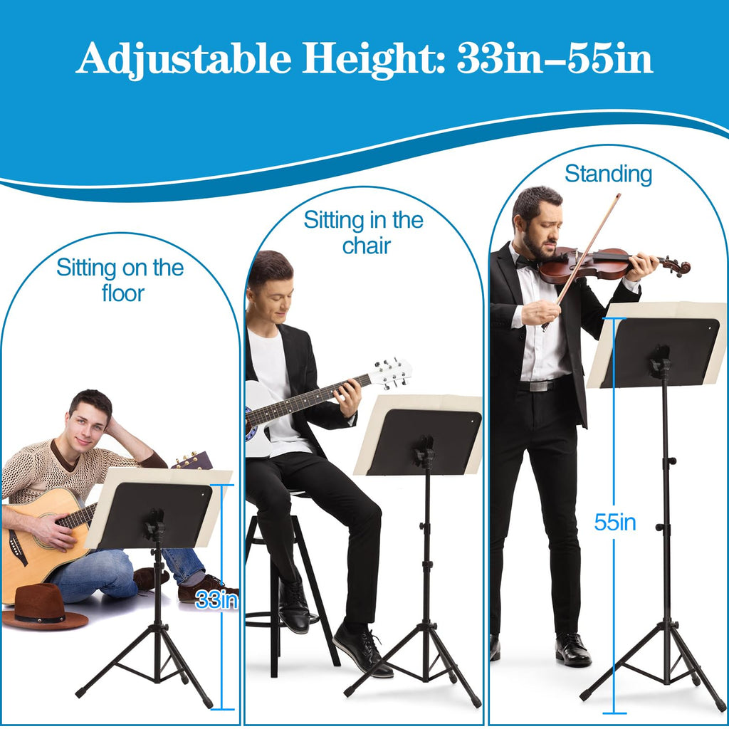 Adjustable Sheet Music Stand with Carry Bag B74279