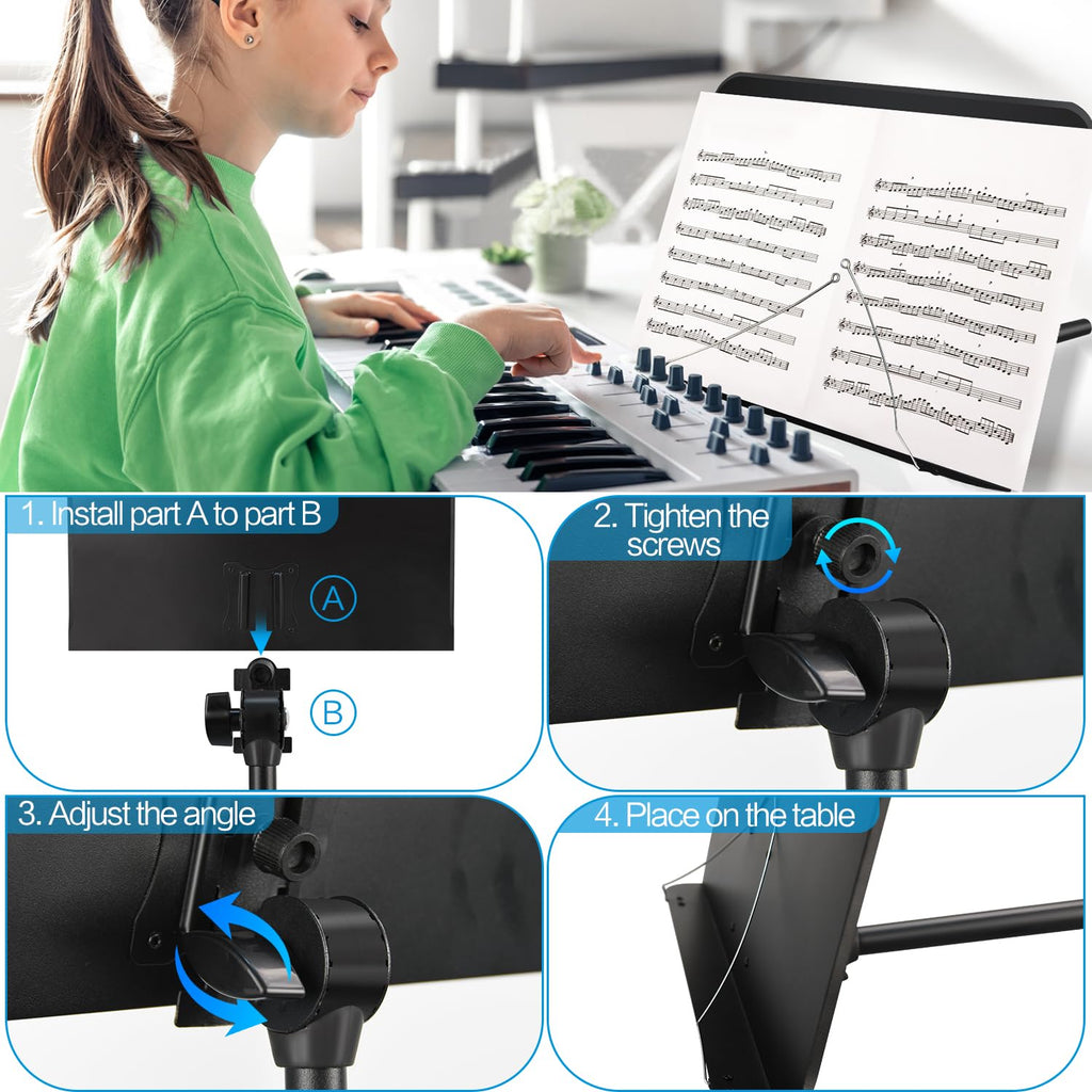 Adjustable Sheet Music Stand with Carry Bag B74279