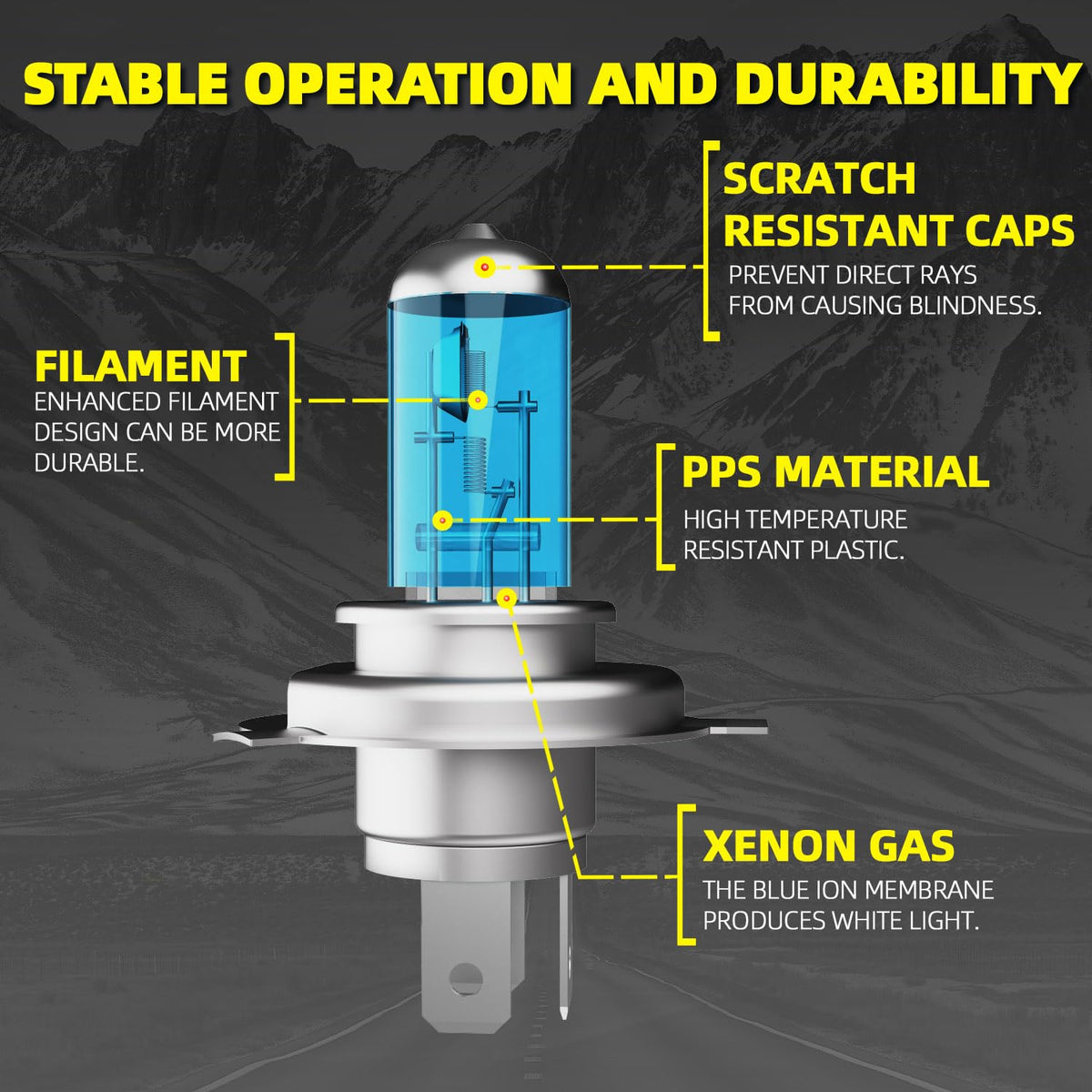 9003 High Low Beam Halogen Headlight Bulbs 2PCS A60765