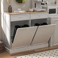 Double Tilt Out Trash Can Cabinet 2 X 13 Gallon with Storage B9871