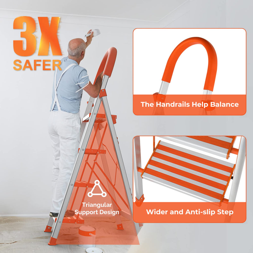 4 Step Aluminum Lightweight Folding Step Stool 350lbs Z16672