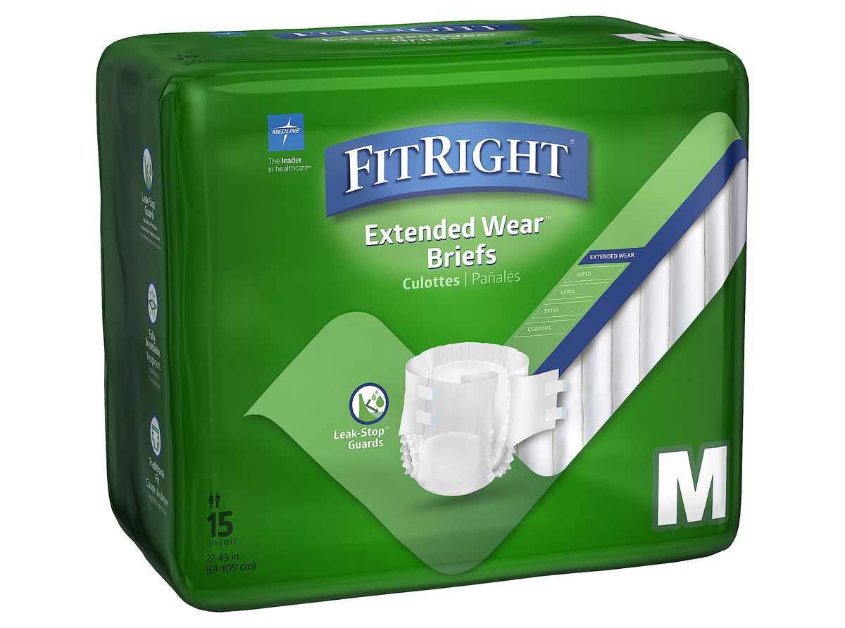 Adult Incontinence Briefs with Tabs, Medium, 15 Count L4788