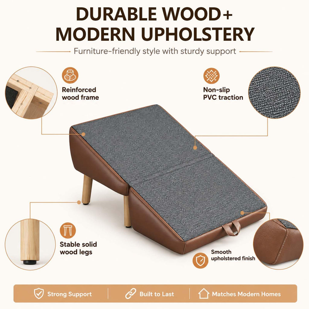 16" H Foldable Wooden Pet Stairs E3811