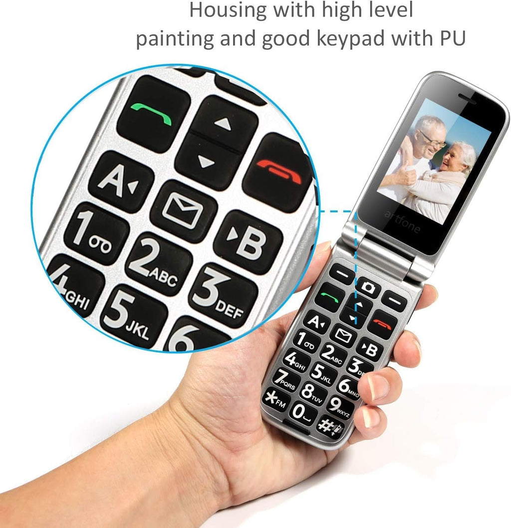 4G Unlocked Flip Phone with Big Buttons, SOS Button, Gray L299256