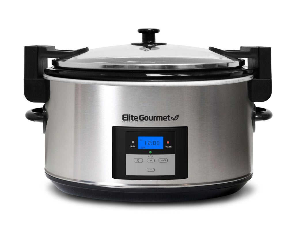 8.5-Quart Stainless Steel Programmable Slow Cooker with Locking Lid W635