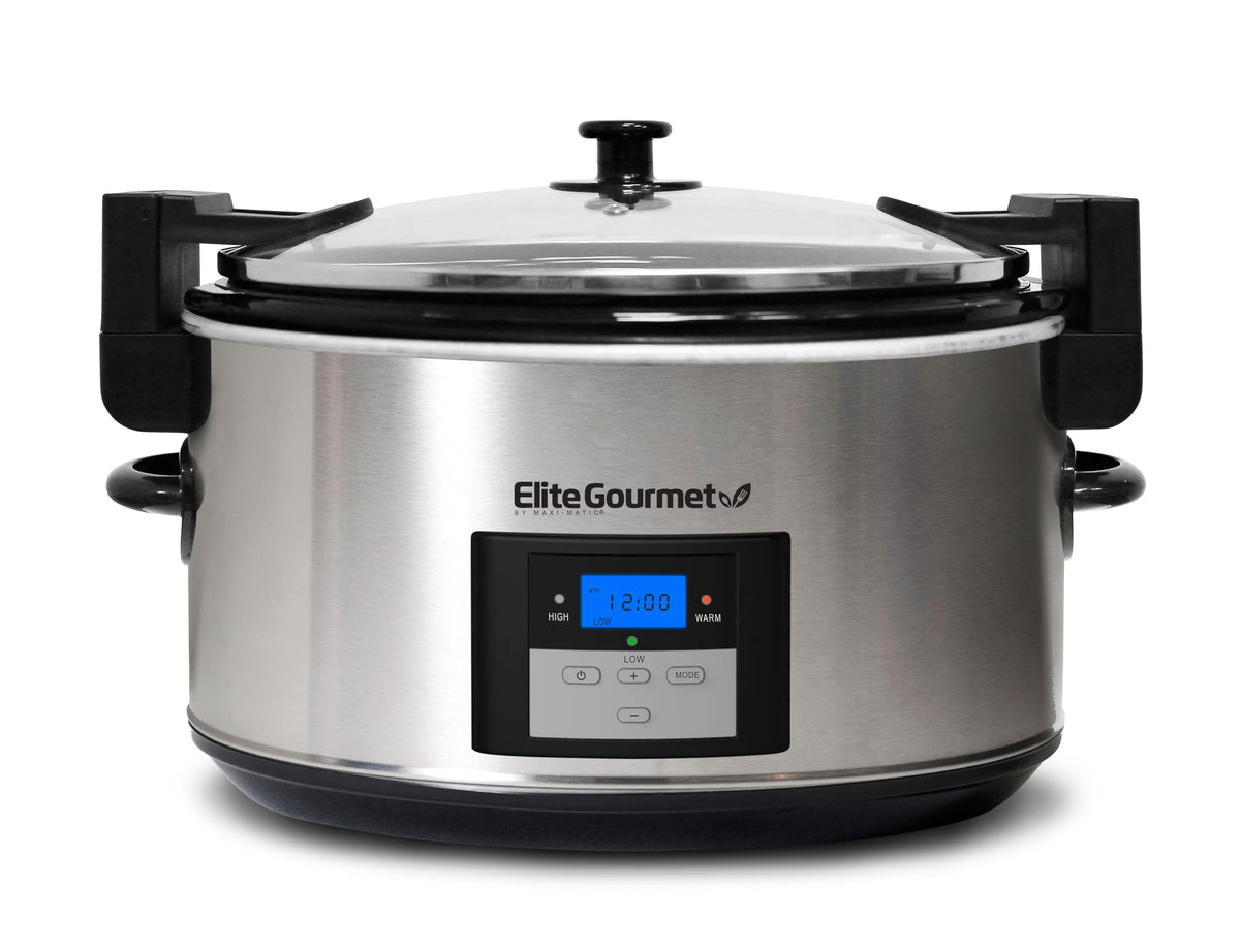8.5-Quart Stainless Steel Programmable Slow Cooker with Locking Lid W635