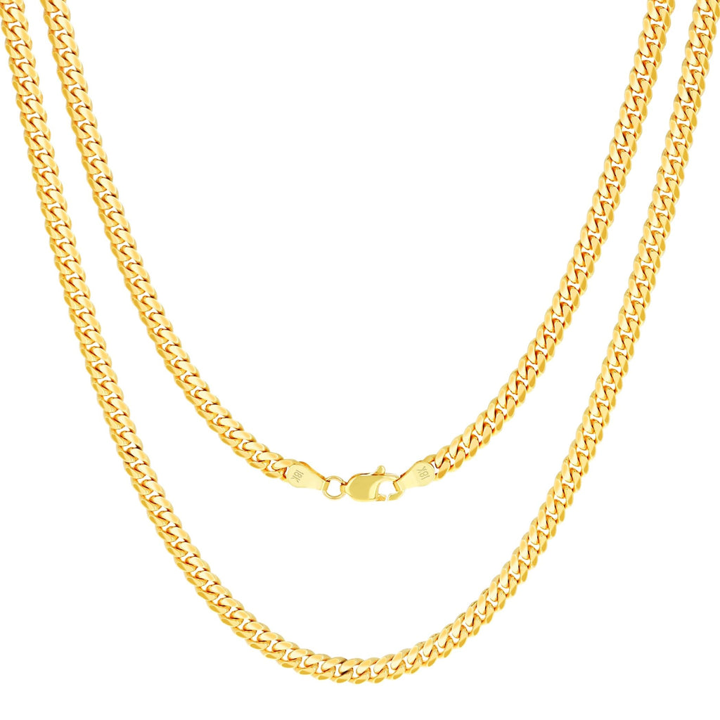 18k Yellow Gold Cuban Link Chain Necklace G181
