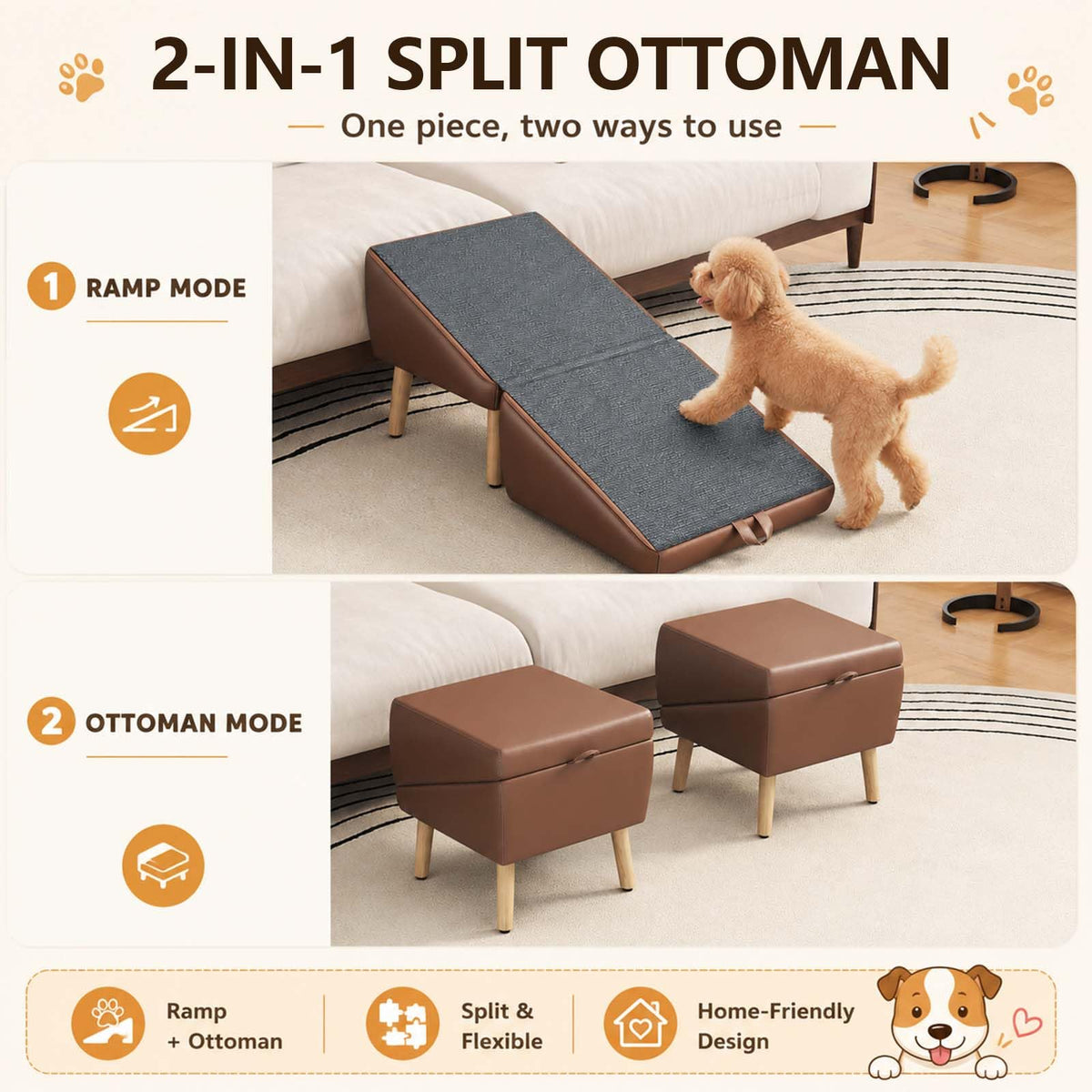 16" H Foldable Wooden Pet Stairs E3811