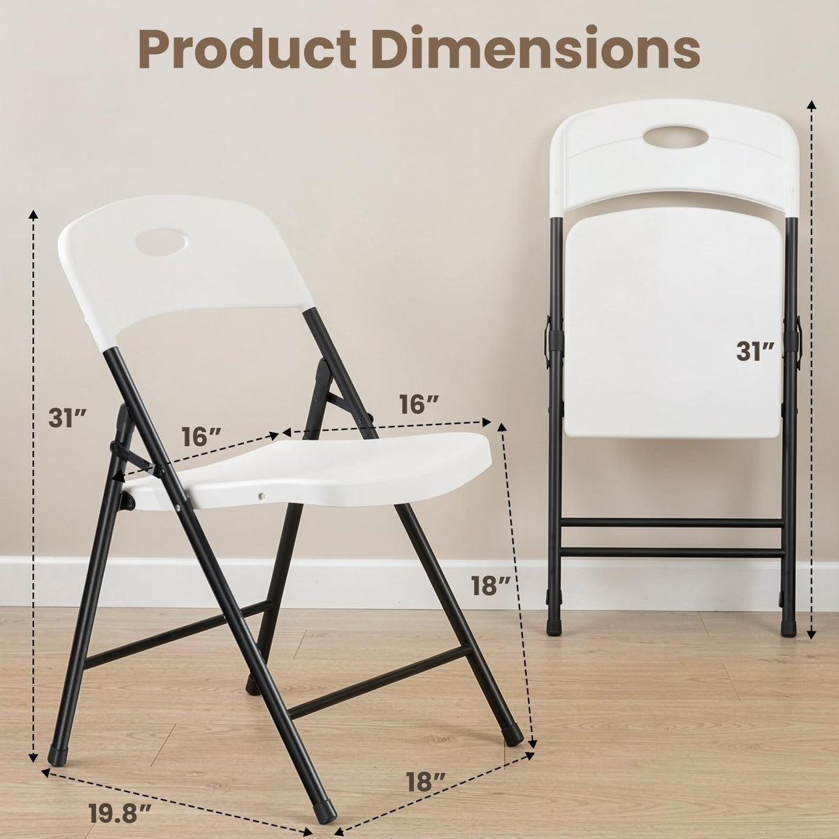 White 6 Pack Heavy Duty Folding Chairs M774