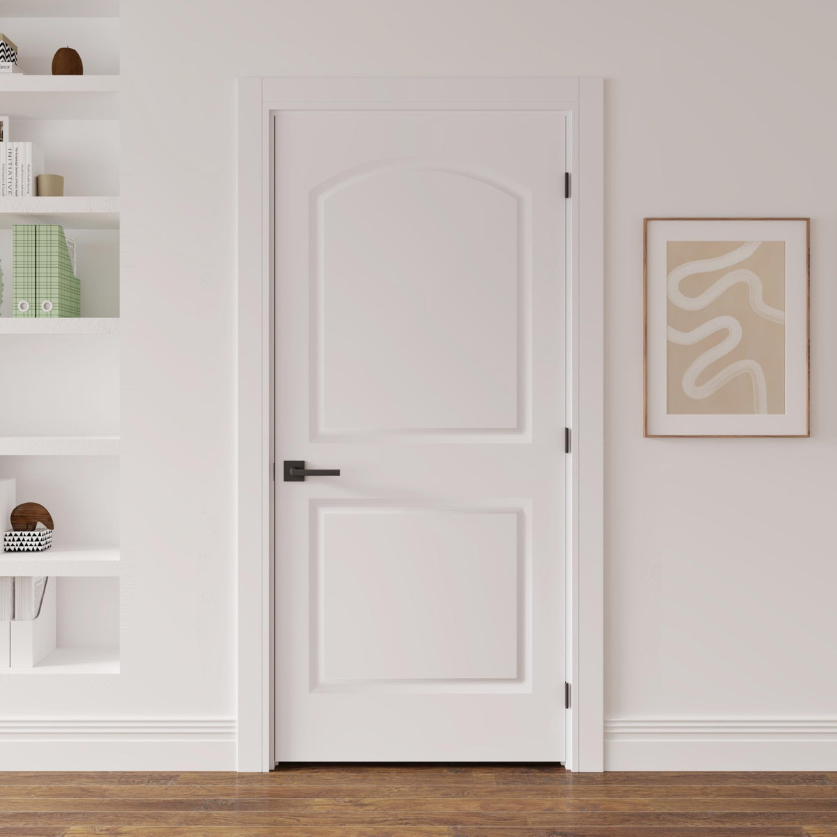 36"x80" Left-Hand Prehung Interior Door with Jamb Kit & Matte Black Hinges Q690470