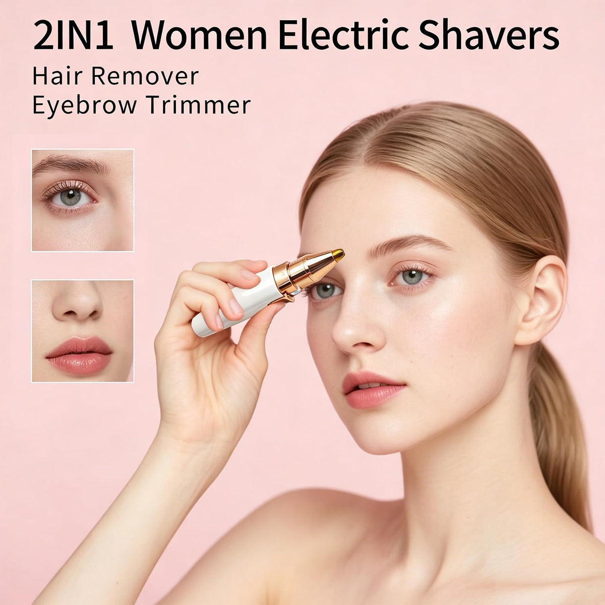 2 in 1 Electric Facial Hair Removal with LED Light O604