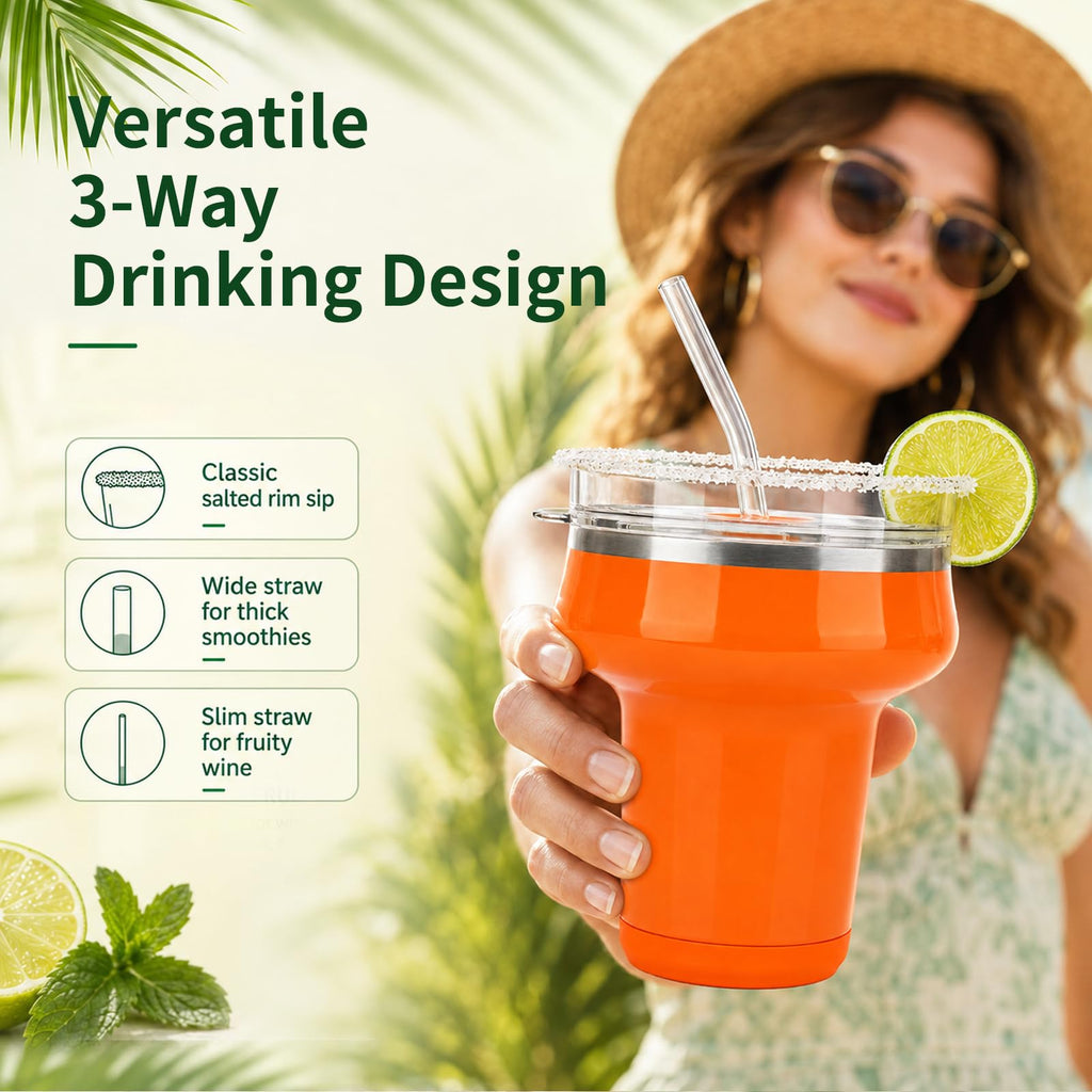 16oz Insulated Tumbler with Lid & Straws Y8820
