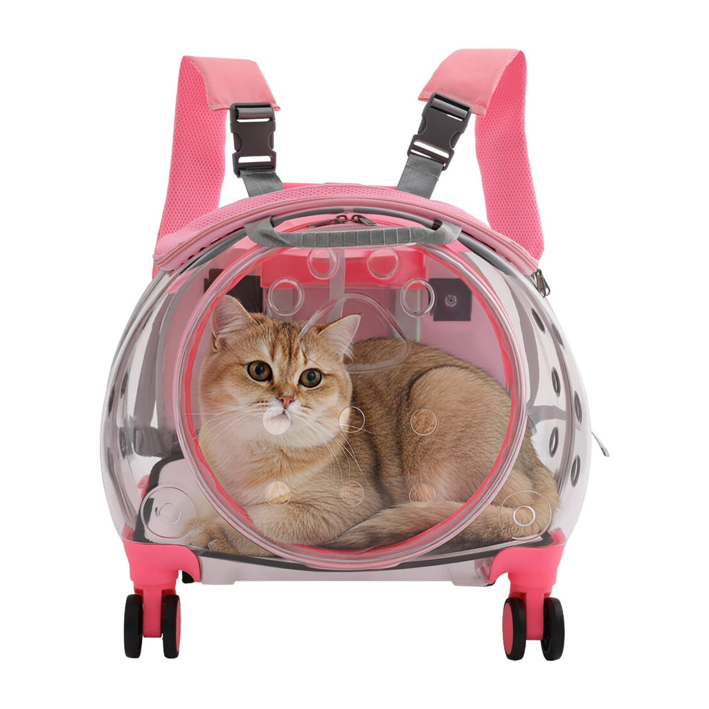 Pink Pet Trolley Case with Shock-Absorbing Wheels Z95403