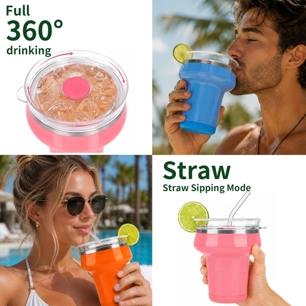16oz Insulated Tumbler with Lid & Straws Y8820