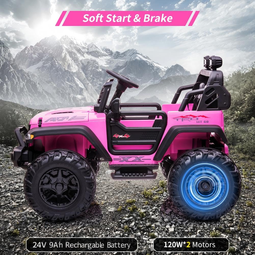24V Kids Ride on 2 Seaters Electric Car with Remote Control W125