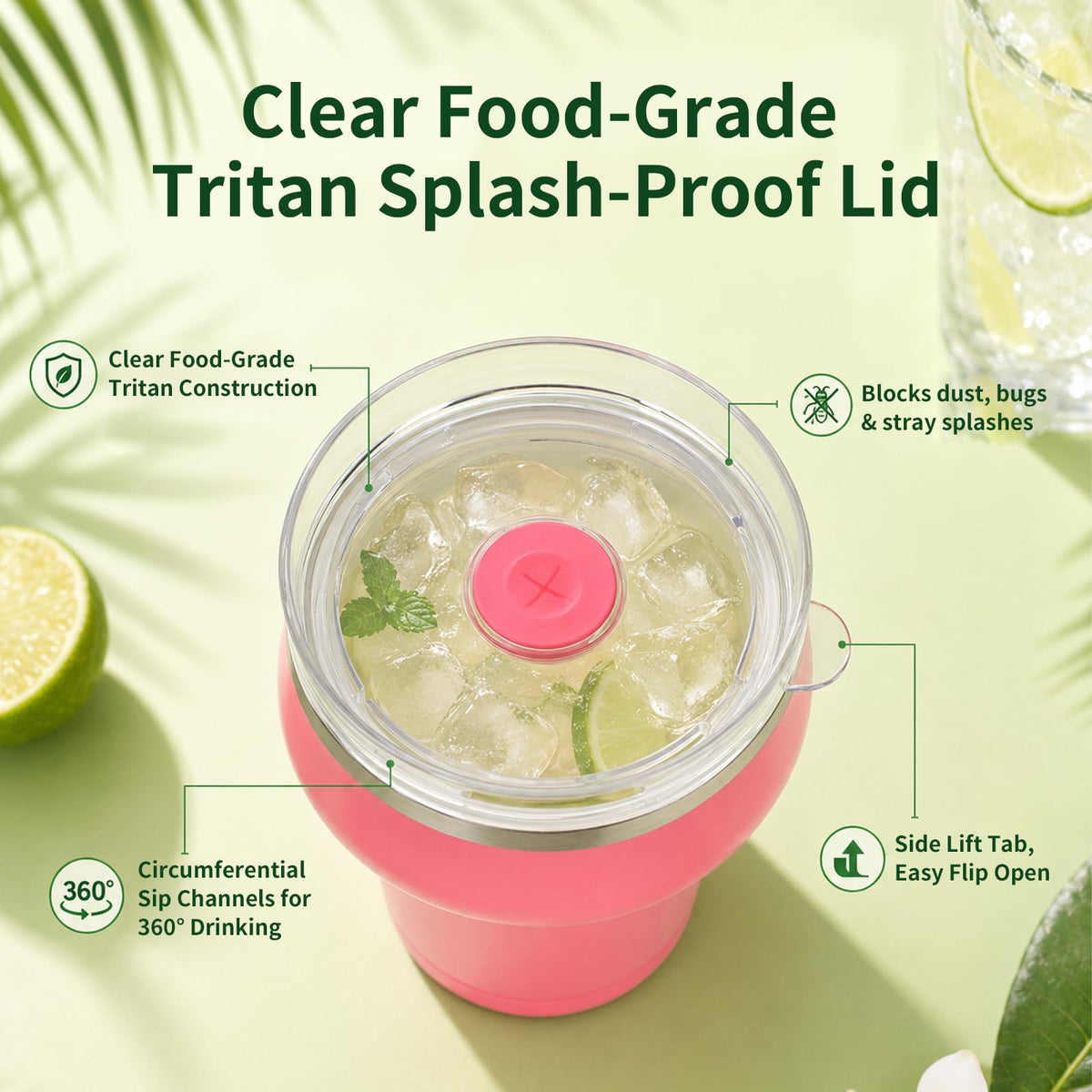 16oz Insulated Tumbler with Lid & Straws Y8820