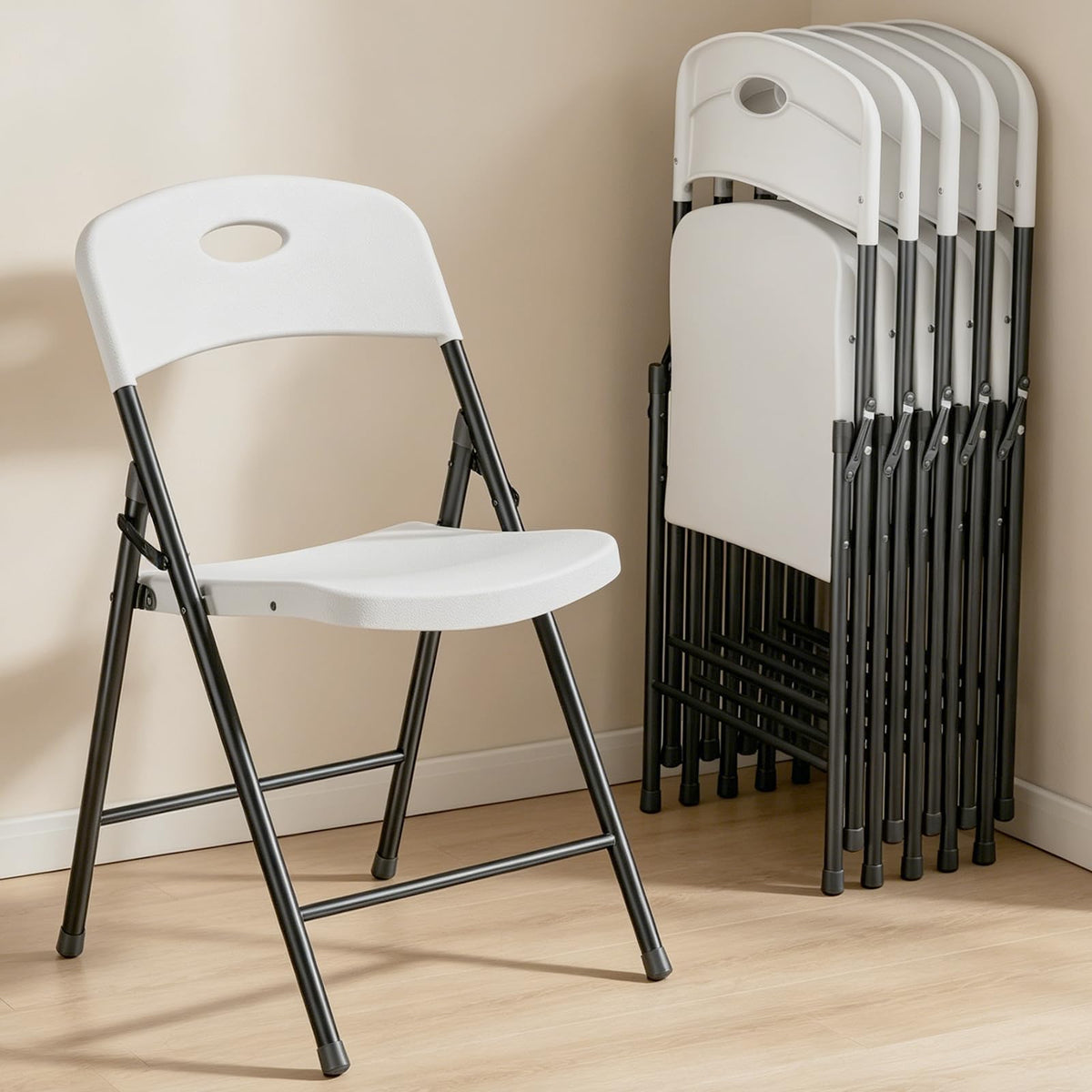 White 6 Pack Heavy Duty Folding Chairs M774
