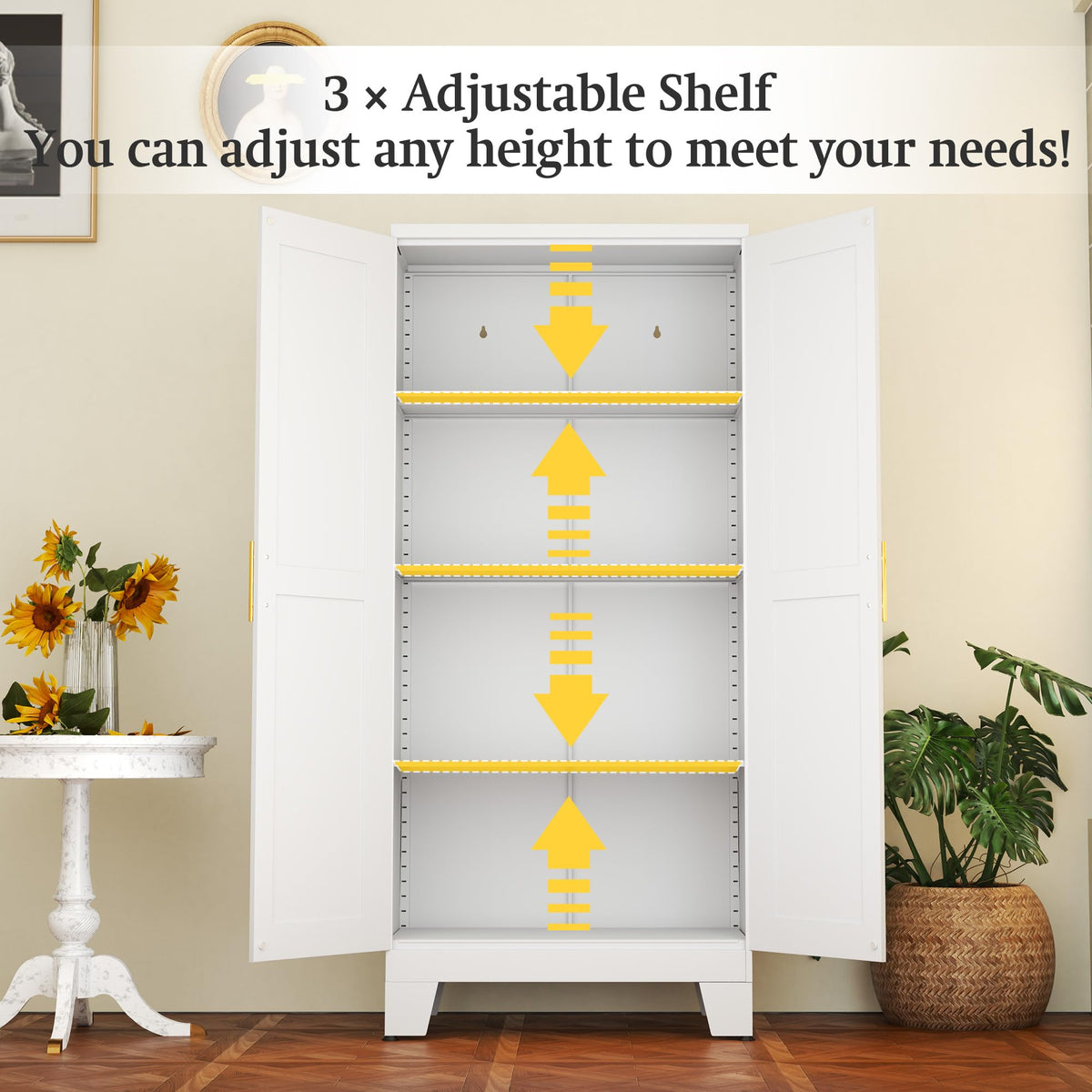 White Metal Storage Cabinet Z367