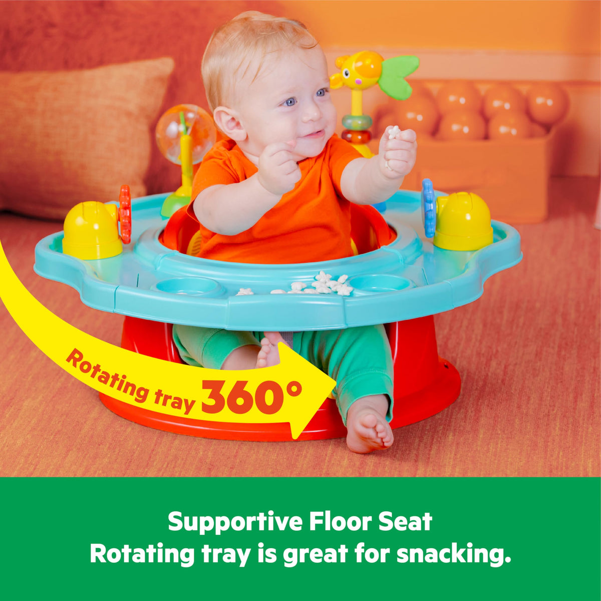 3-in-1 Baby Activity Seat with Toys, Snacking Tray, Booster Seat D362