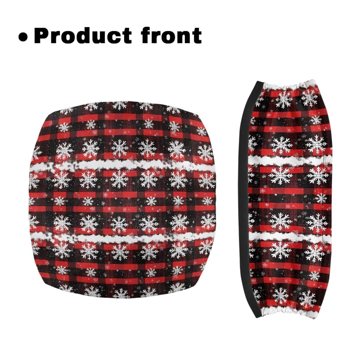 Snowflake Red Plaid Rollator Walker Seat and Backrest Cover Set K14004