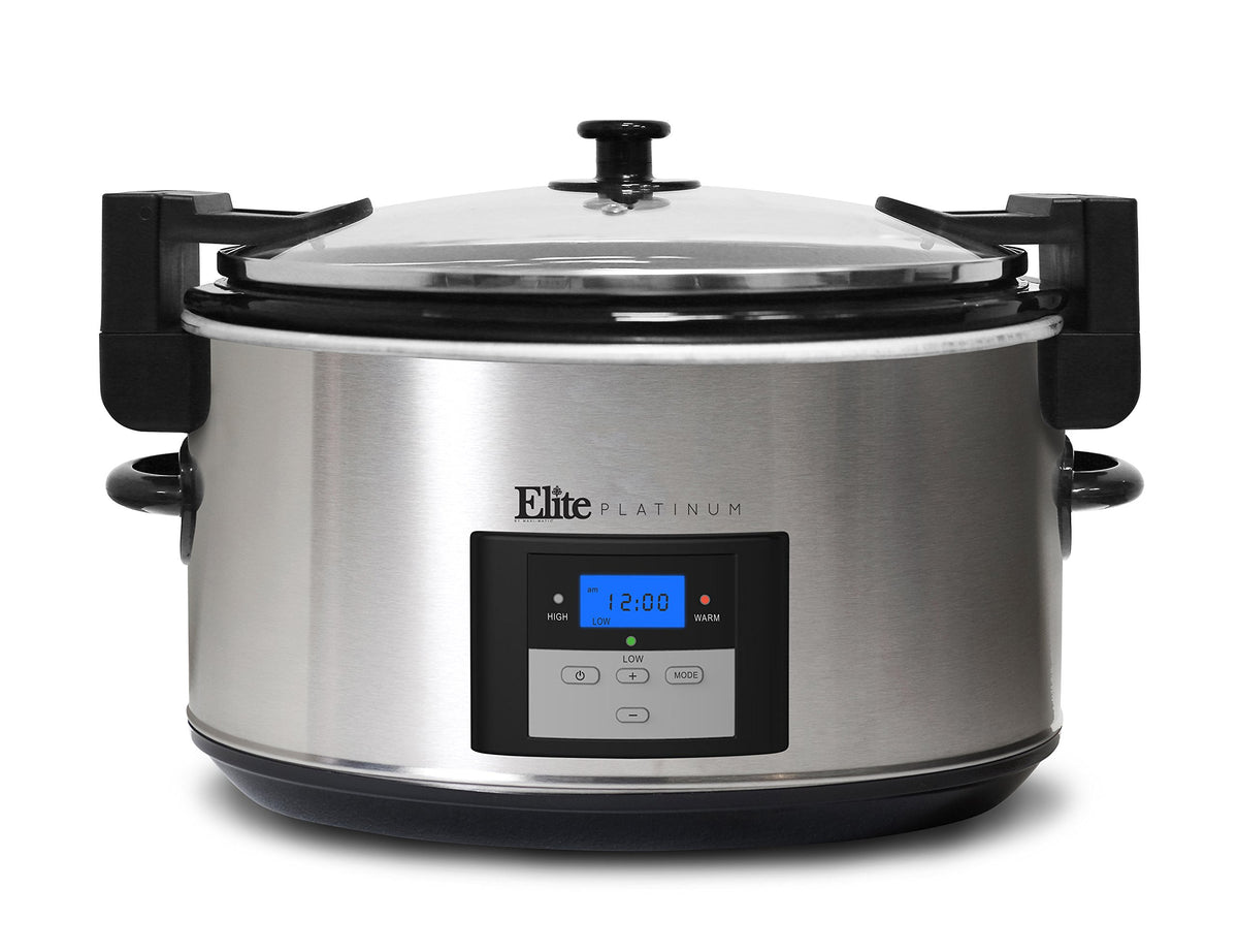 8.5-Quart Stainless Steel Programmable Slow Cooker with Locking Lid W635