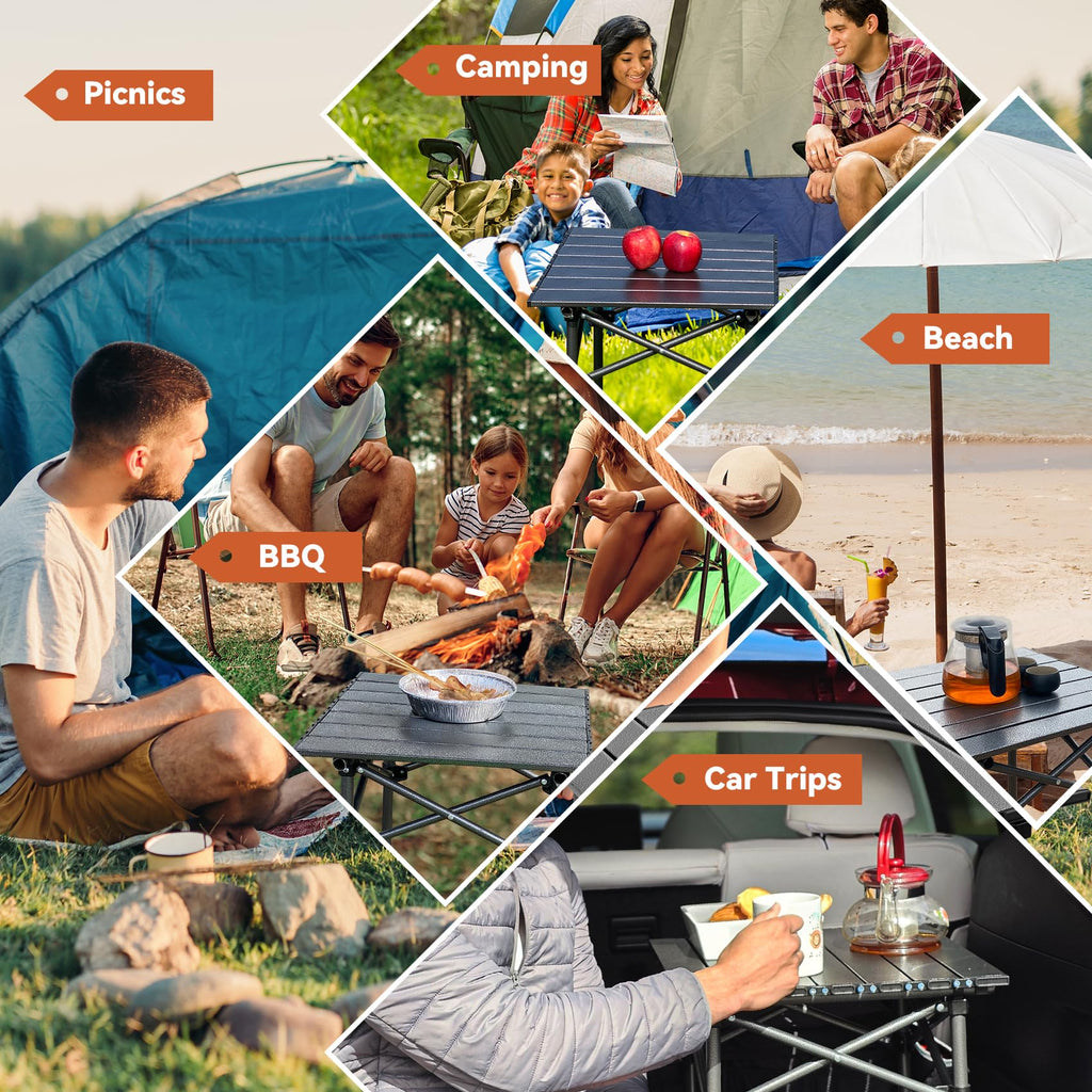 Portable Folding Aluminum Camping Table with Carry Bag E66800