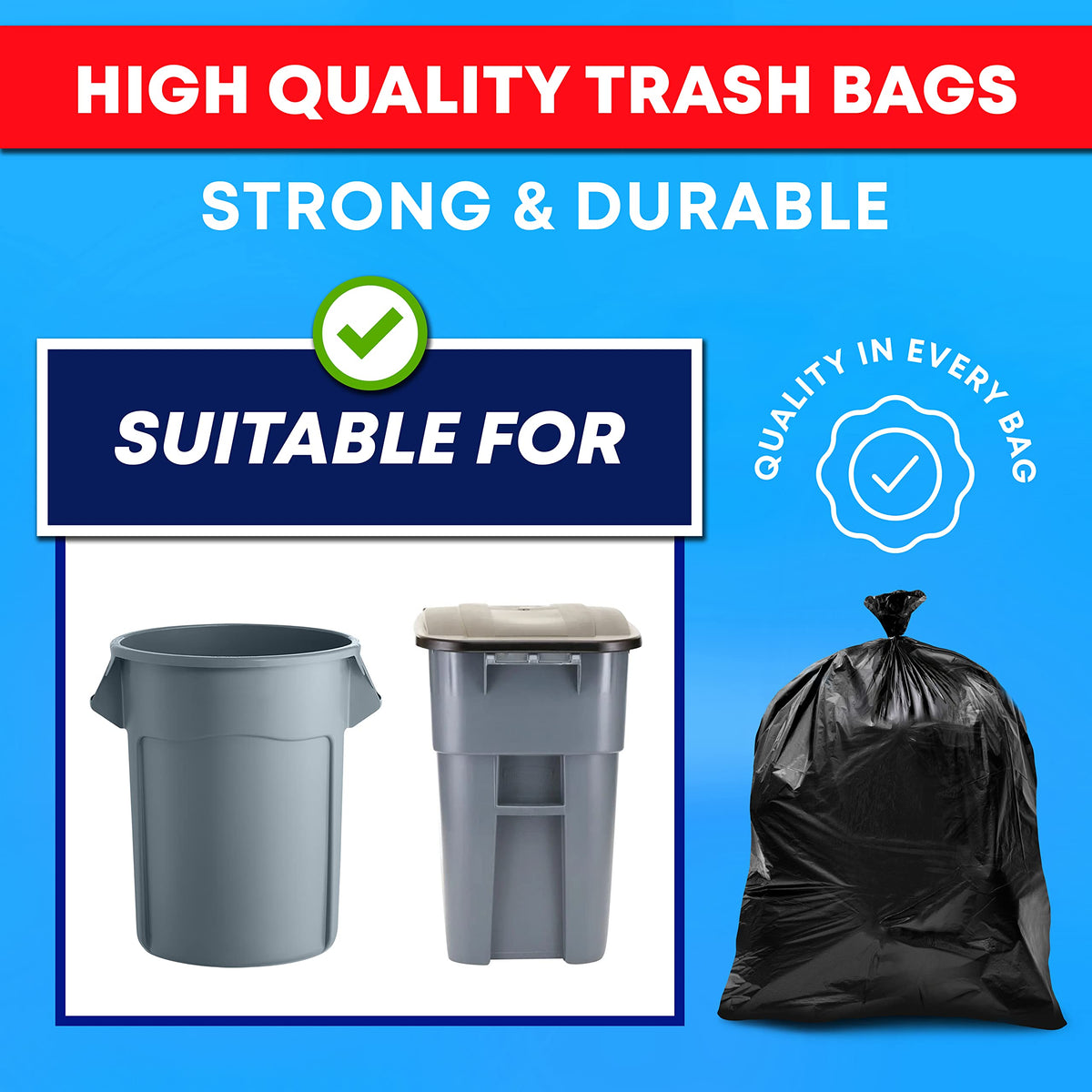 44-45 Gallon Heavy Duty Trash Bags P673147