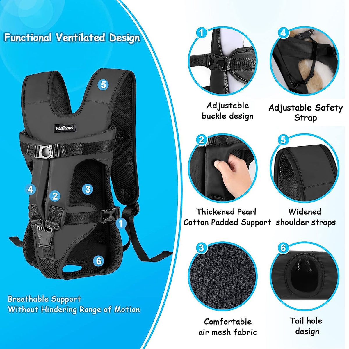 Adjustable Legs Out Dog Carrier Backpack L308