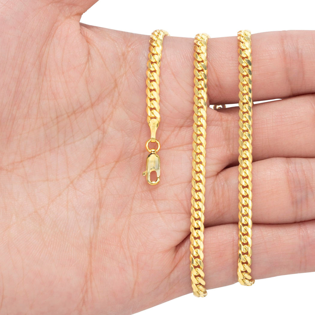 18k Yellow Gold Cuban Link Chain Necklace G181