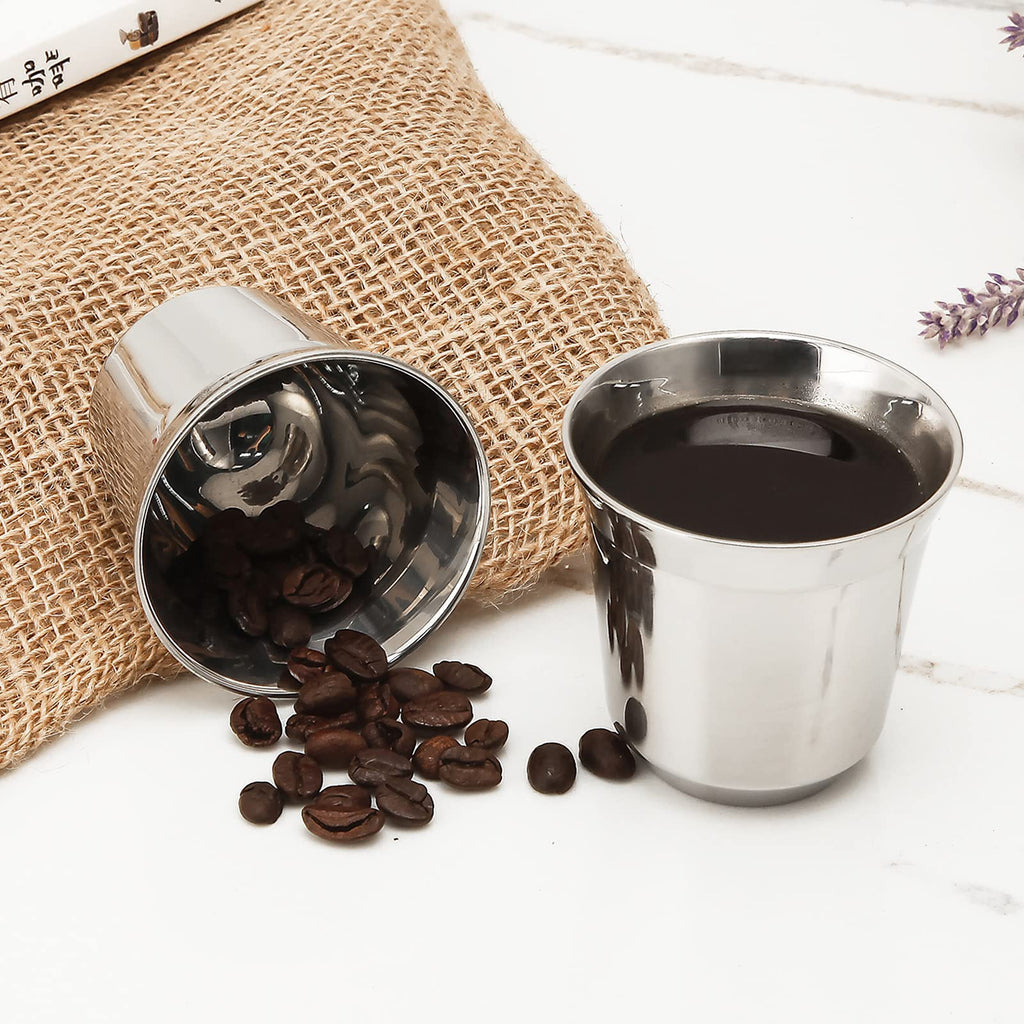 12 oz French Press with 5 oz Stainless Steel Espresso Cups D92087