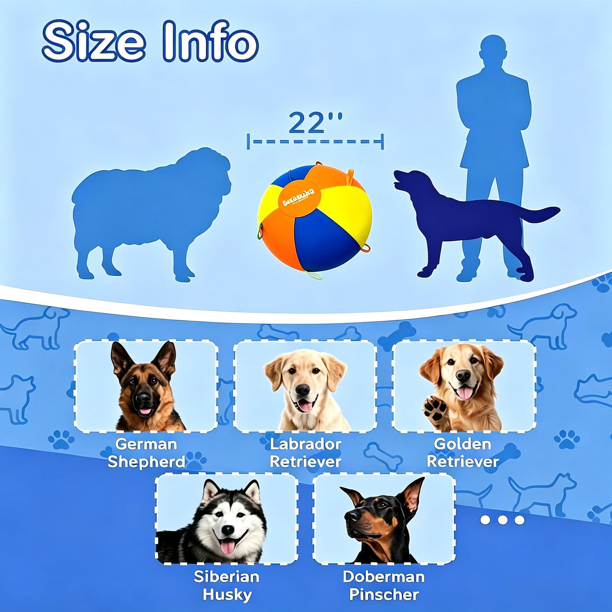 22" Dog Herding Ball with Straps W977