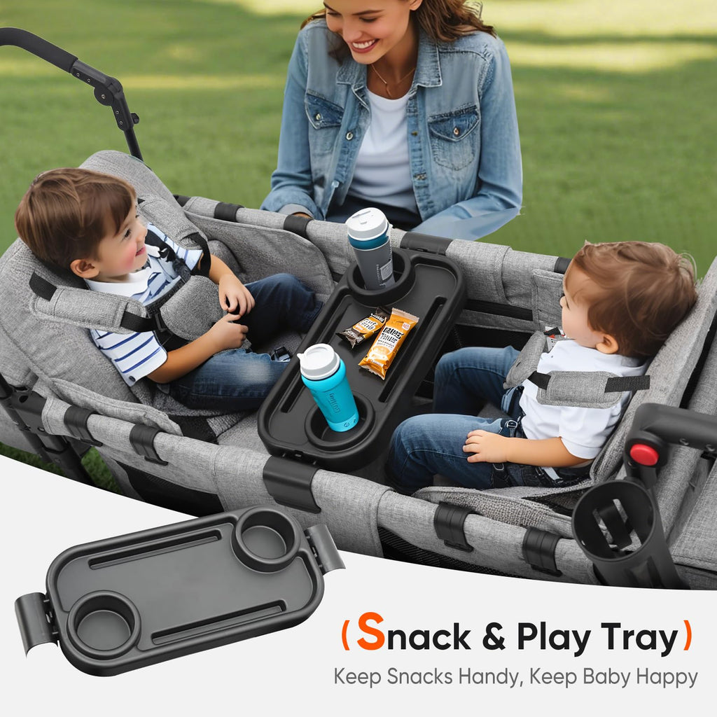 4-in-1 Wagon Stroller with Convertible Seats and Canopy F53744