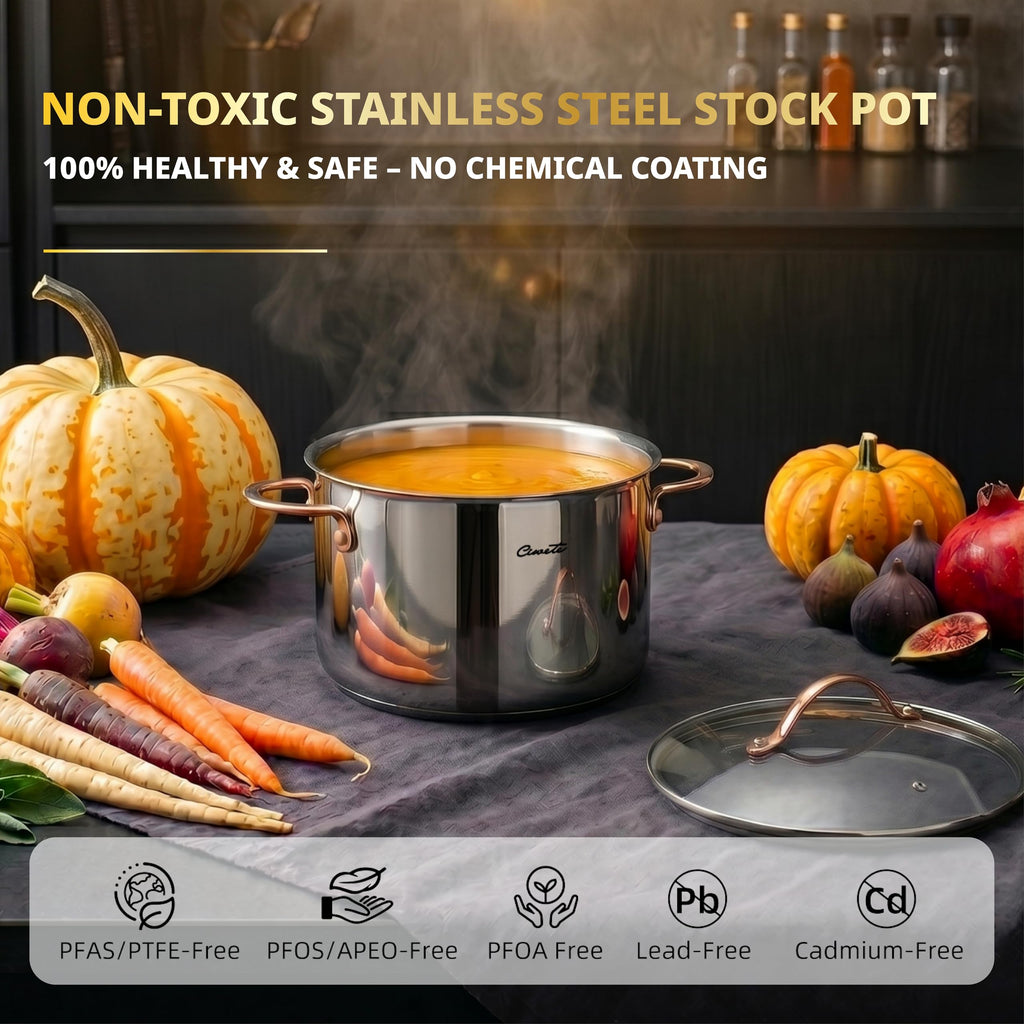 8 Quart 3 Ply Stainless Steel Stock Pot with Lid M554