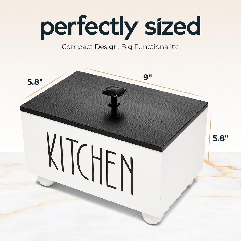 Solid Wood Kitchen Storage Bin with Lid X342099