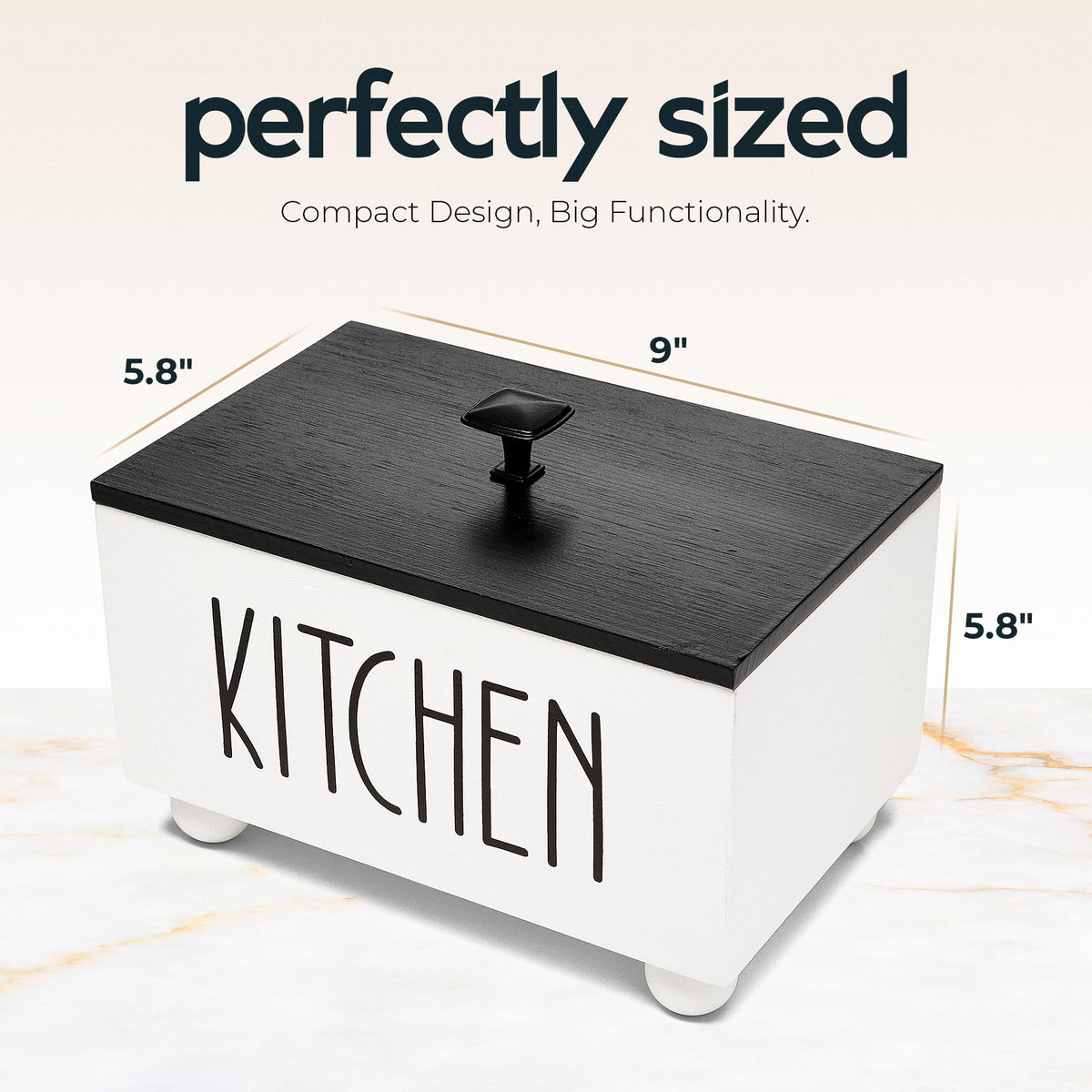 Solid Wood Kitchen Storage Bin with Lid X342099