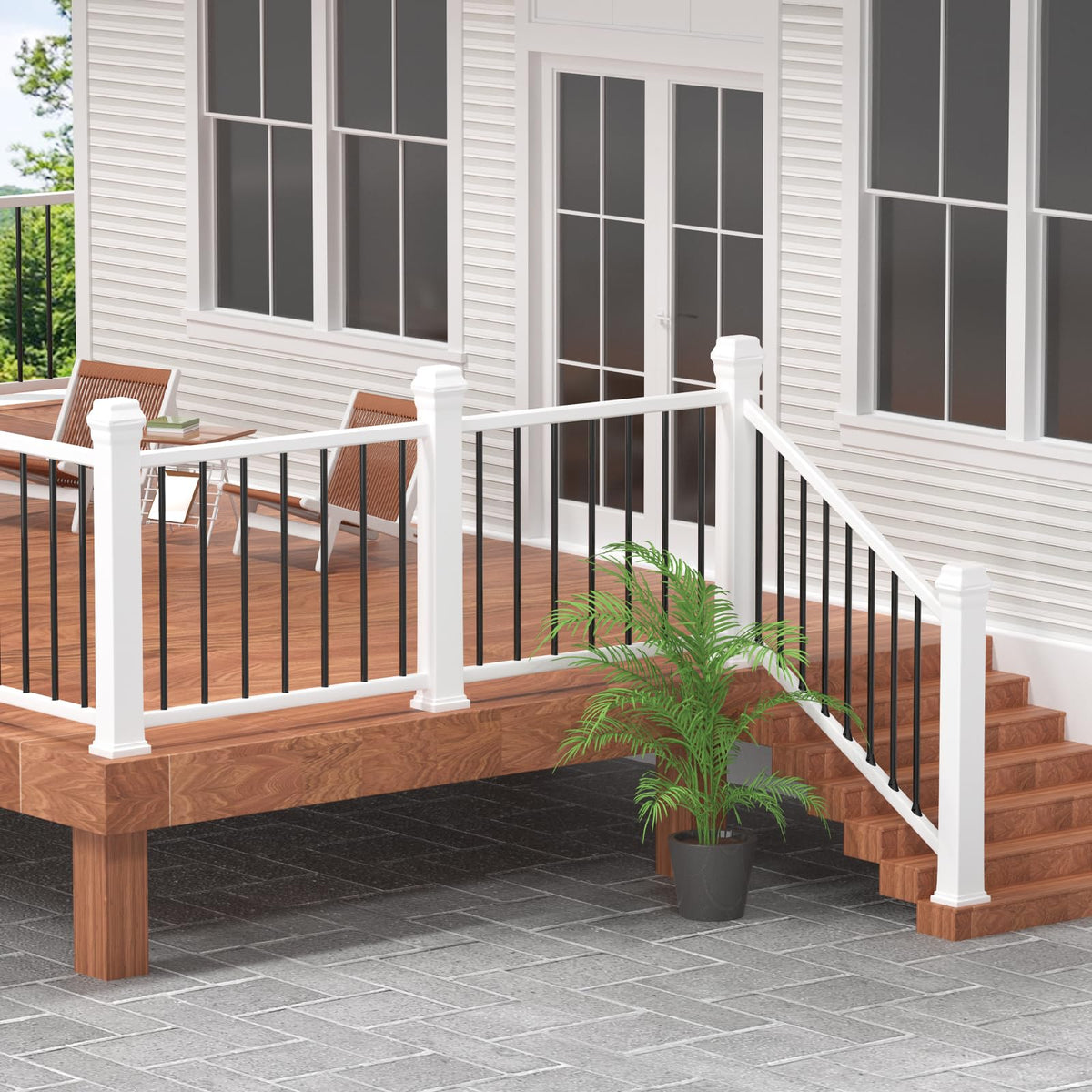 100 Pack 26" Square Black Aluminum Deck Balusters S1089